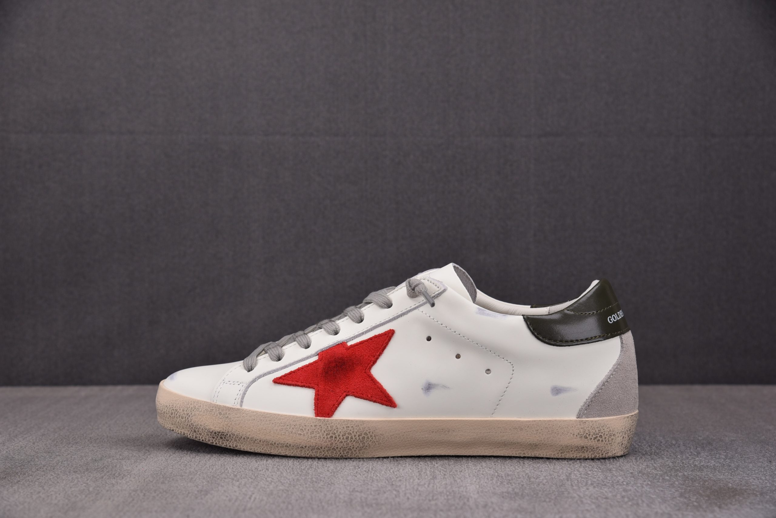 Golden Goose Super-Star ‘White Red Olive’ Sneaker