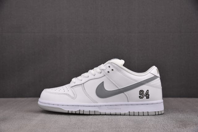 Nike SB Dunk Low Supreme 94 White Metallic Silver